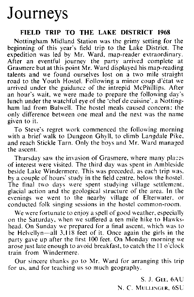 Field Studies -The Lakes, 1968